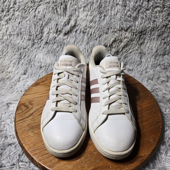 Adidas Cloudfoam Advantage Womens Size 11 White Leather Pearl/Rose Gold DA9524 - Picture 2 of 12